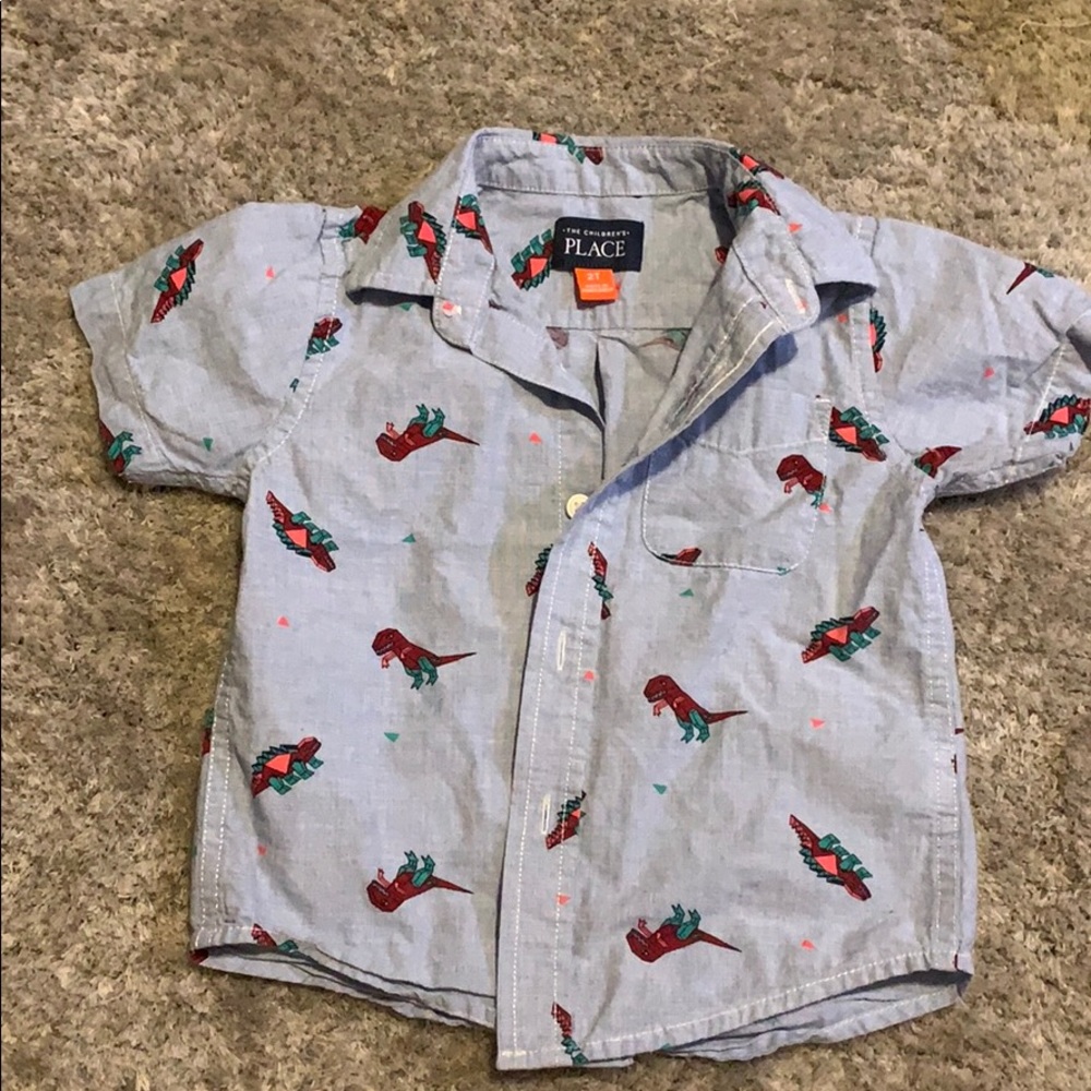 Dinosaur button down pocket shirt